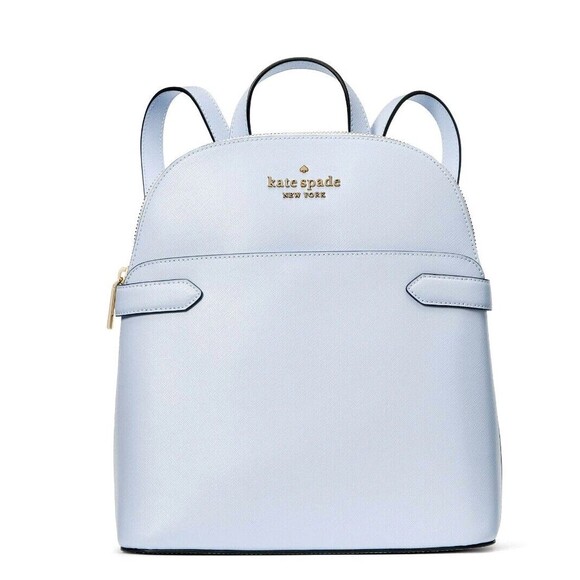 New Kate Spade Staci Saffiano Leather Dome Backpack Pale Hydrangea - Picture 1 of 4